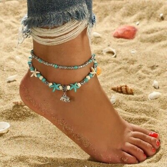 Boho Starfish Turquoise Beads Sea Turtle A… - Picture 2 of 3